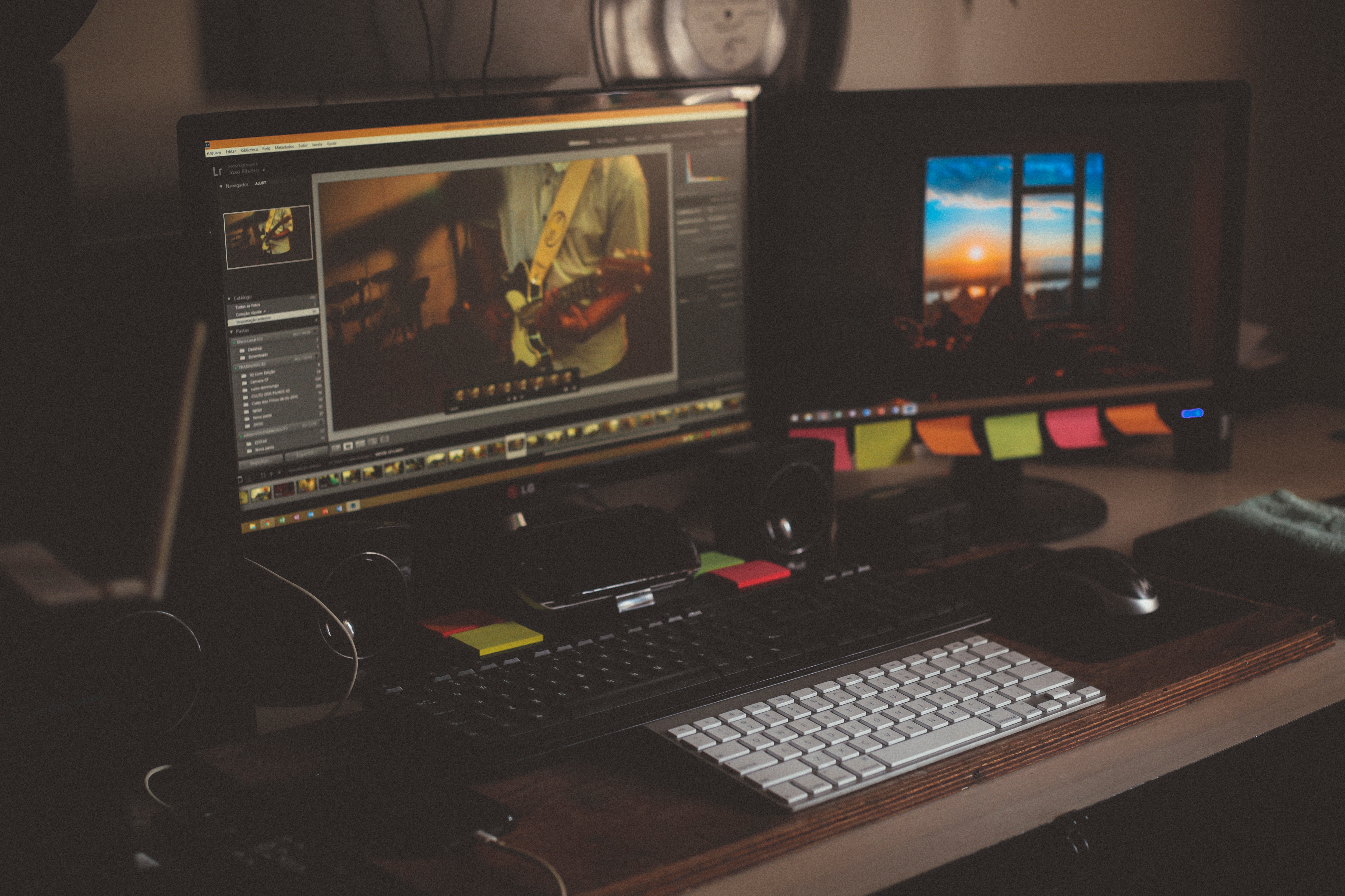 Photo of a computer station with video editing software by João Silas on Unsplash